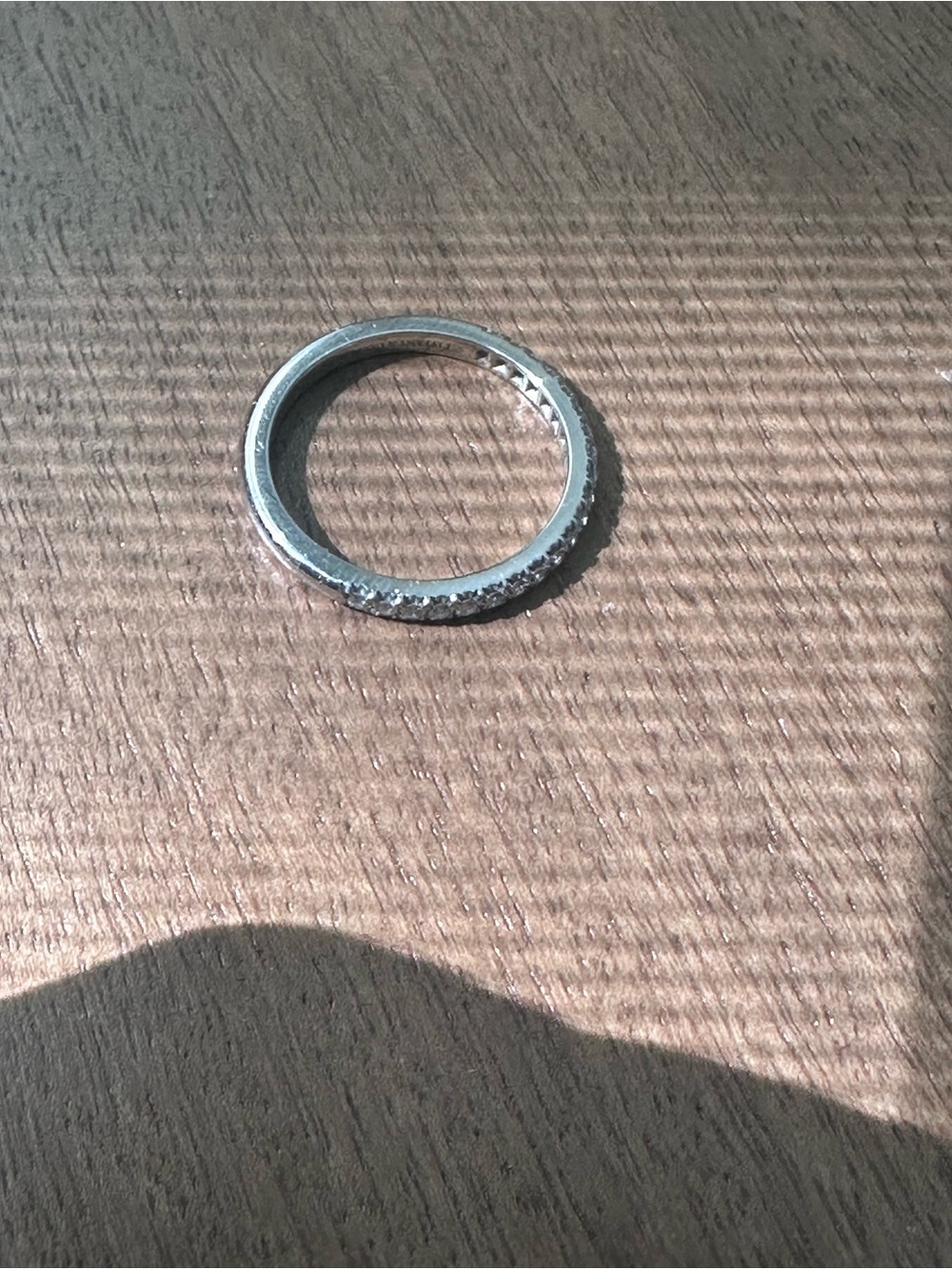 Tiffany & Co. Platinum Diamond Half Covered Soleste Band RG 6 - Picture 3 of 5